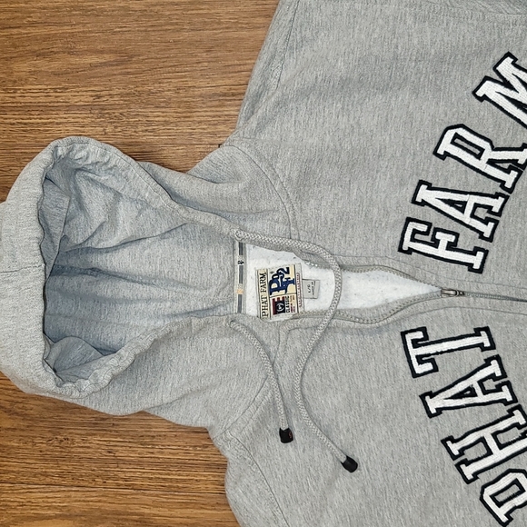Phat Farm jacket heavy 100% cotton material gray zip up, 90's Y2K style - Picture 7 of 11